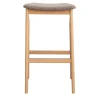 Kalea High Upholstered Stool in Natural Oak by Lorenz+Kaz