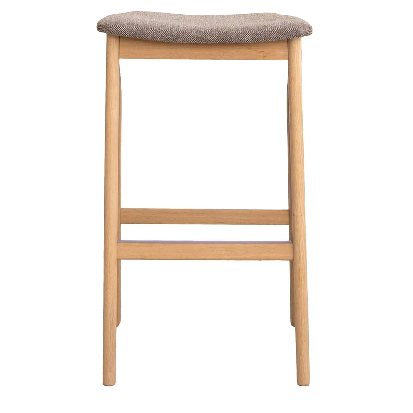 Kalea High Upholstered Stool in Natural Oak by Lorenz+Kaz