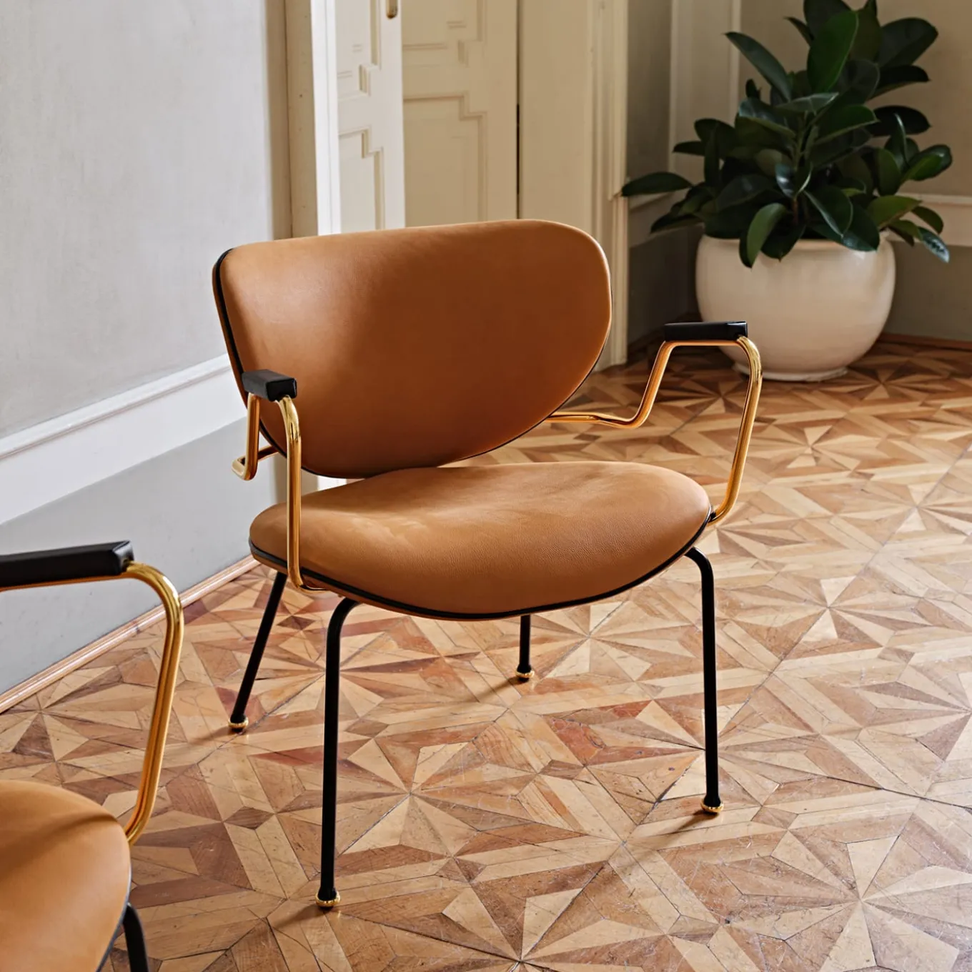 Kalida Brown Leather Lounge Chair