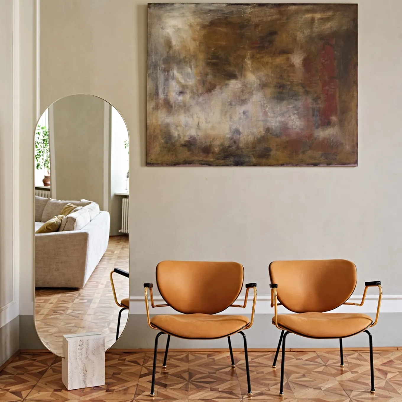 Kalida Brown Leather Lounge Chair