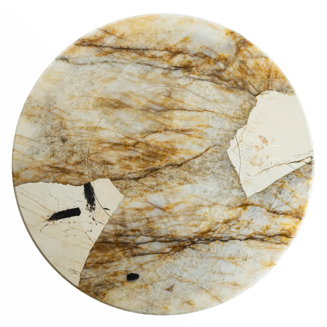 Kalos ED/50 604-180 Dining Table With Patagonia Marble Lazy Susan