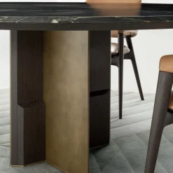 Kalos ED/50 602-180 Round Dining Table with Belvedere Marble Top