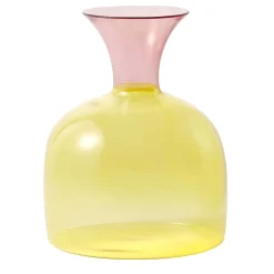 Karaffa Yellow and Pink Glass Carafe by Aldo Cibic