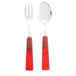 Katai Red Set of Serving Fork and Spoon