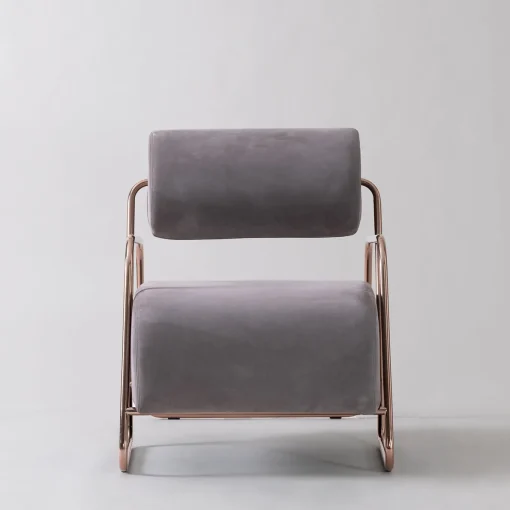 Kate Comfort Gray Nabuk Leather Lounge Chair with Footrest