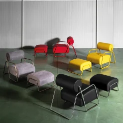 Kate Style Black Leather Lounge Chair with Footrest