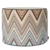 Kew Cylindrical Zigzag Pattern Outdoor Pouf #1