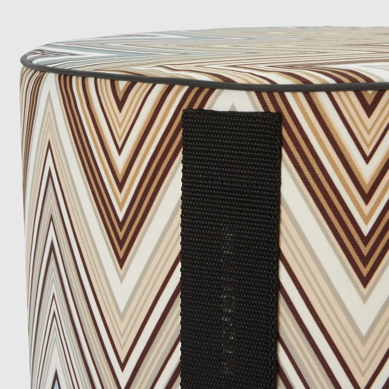 Kew Cylindrical Zigzag Pattern Outdoor Pouf #1
