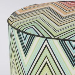Kew Cylindrical Zigzag Pattern Outdoor Pouf #4