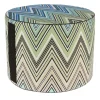 Kew Cylindrical Zigzag Pattern Outdoor Pouf #2