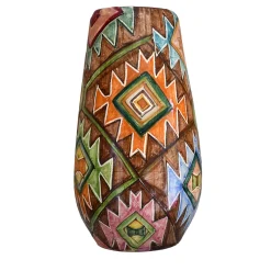 Kilim Geometric-Style Polychrome Vase