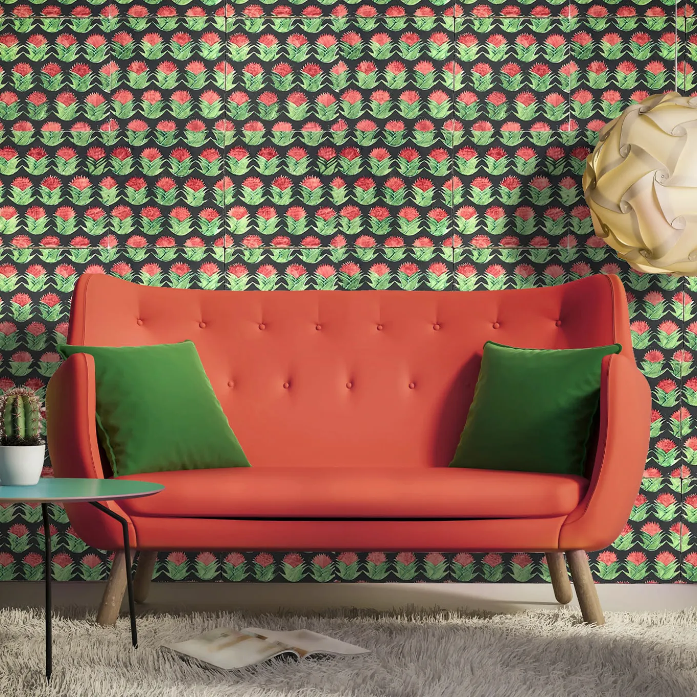 Kimeya Cardo Green Set of 4 Tiles by Vincenzo Messina