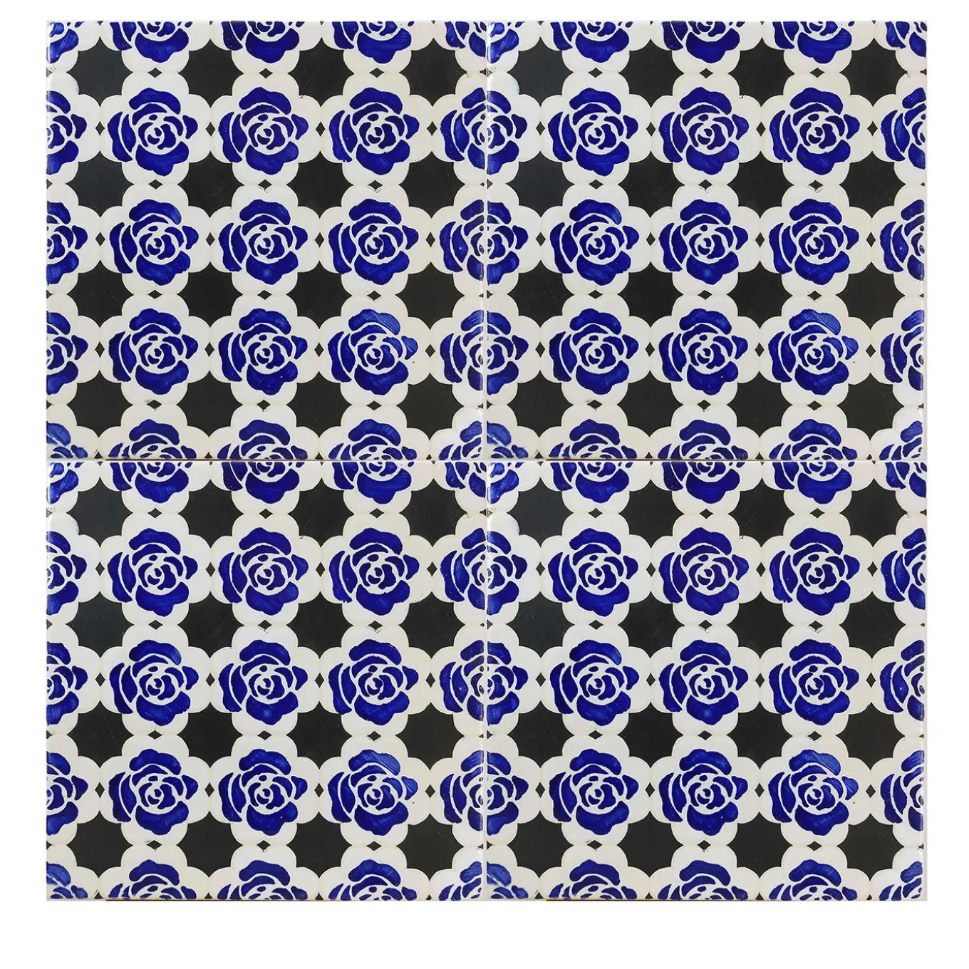 Kimeya Rosina Blue and Gray Set of 4 Tiles by Vincenzo Messina