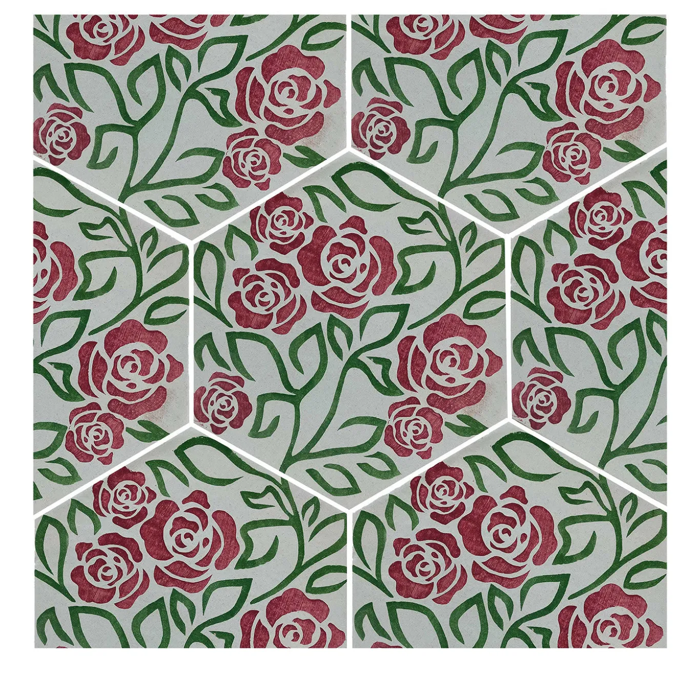Kimeya Rosina Hexagonal Set of 4 Tiles by Vincenzo Messina