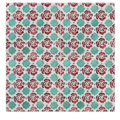 Kimeya Rosina Red and Green Set of 4 Tiles by Vincenzo Messina