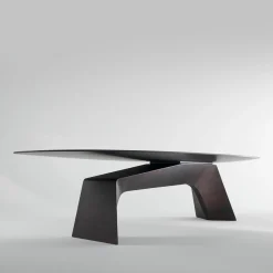 Kintai dark brown veneered wood dining table