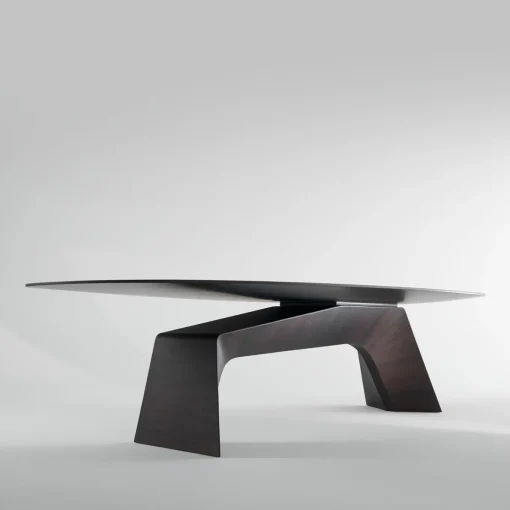 Kintai dark brown veneered wood dining table