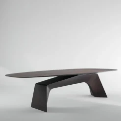 Kintai dark brown veneered wood dining table