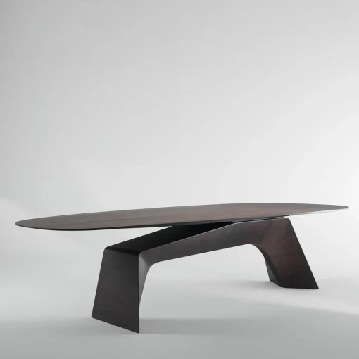 Kintai dark brown veneered wood dining table