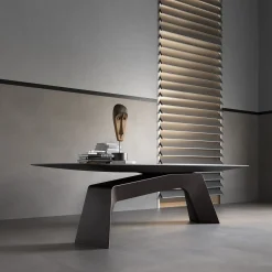 Kintai dark brown veneered wood dining table