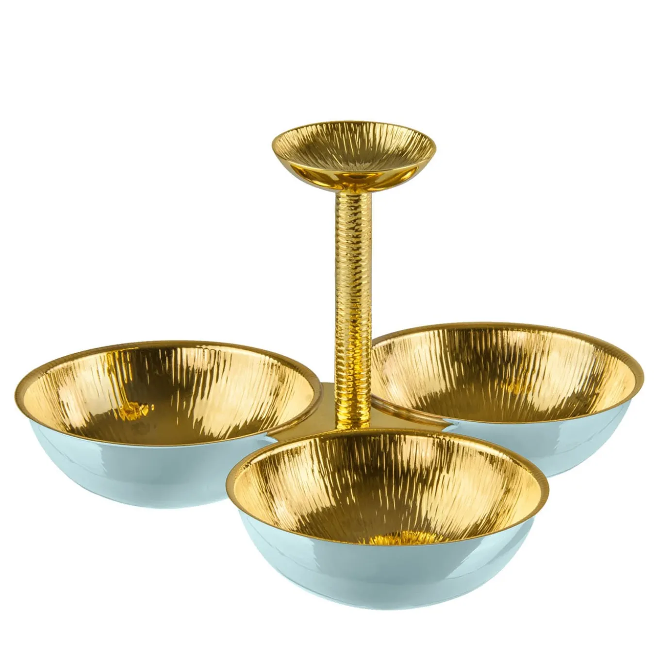 Kiwi 2 Azure & Gold Hors D'Oeuvre Plate