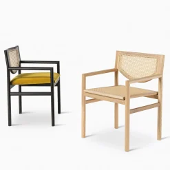 Klara natural ash wood and natural vienna straw chair by CSM