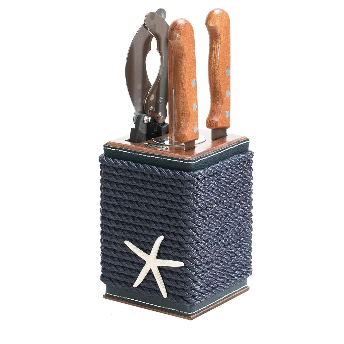 4-Knife Blue Wooden Block