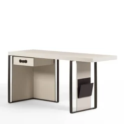 Kobe matte cream lacquered finish 1-Drawer Desk