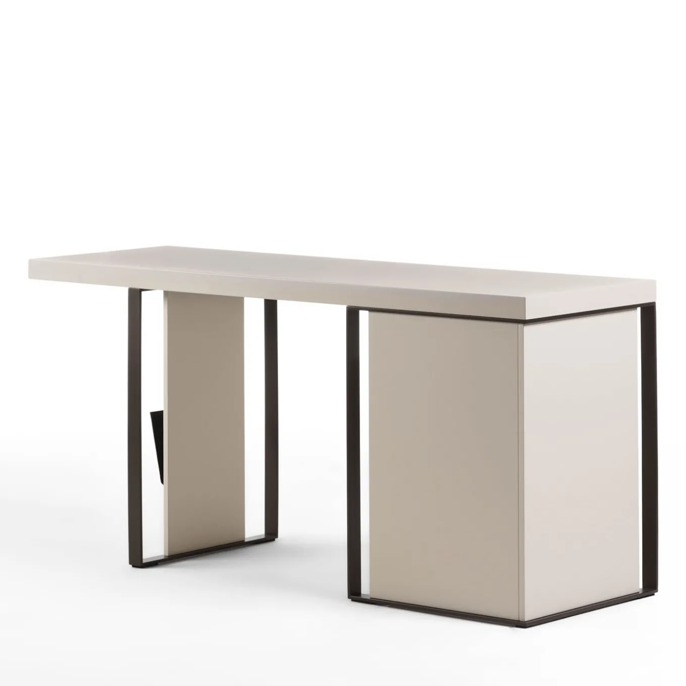 Kobe matte cream lacquered finish 1-Drawer Desk