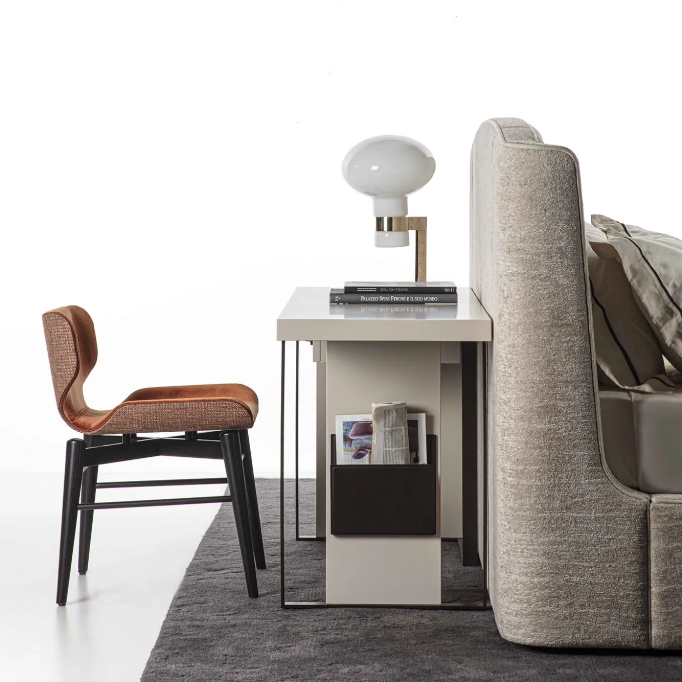 Kobe matte cream lacquered finish 1-Drawer Desk