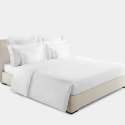 Komodo Bed Sheet Set in White Jacquard Sateen