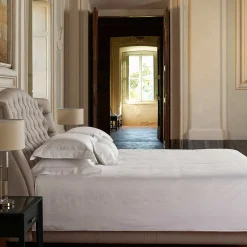 Komodo Bed Sheet Set in White Jacquard Sateen