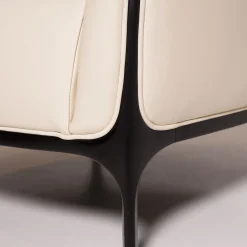 Koral off white armchair with black lacquered frame