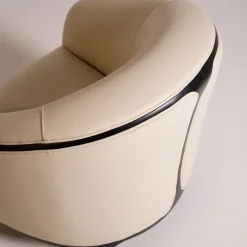 Koral off white armchair with black lacquered frame