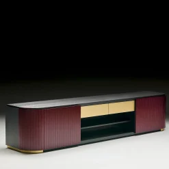 Kota Amaranth & Moka-Finished Ash TV Stand