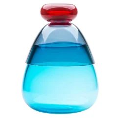 Kount Red-Blue-Light Blue Large Vase with Lid by Karim Rashid