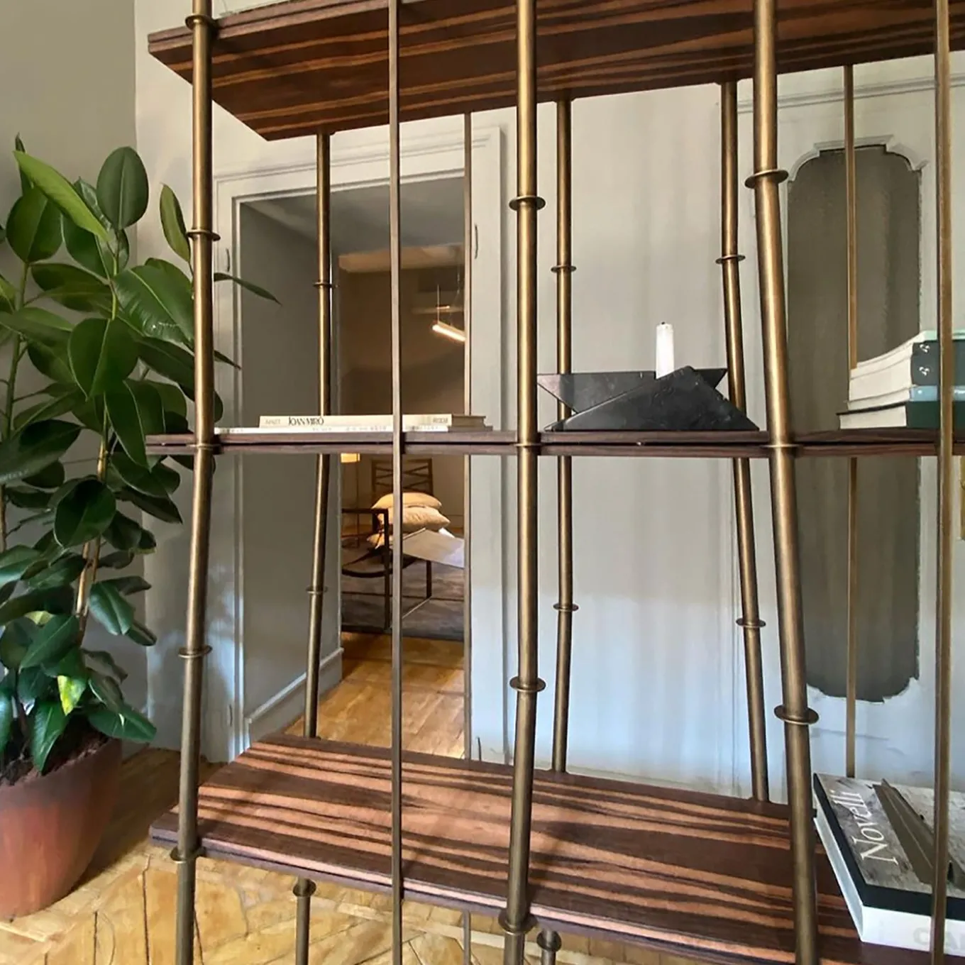 Kowloon Metal and Ebony Bookshelf