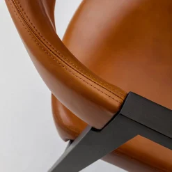 Kris Black Dyed Ash Chair with Leather Seat