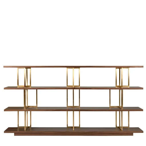 Kris Walnut and Brass Bookcase
