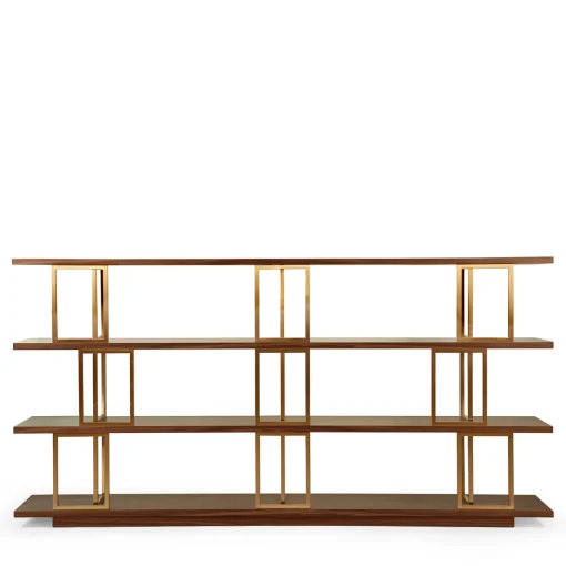 Kris Walnut and Brass Bookcase