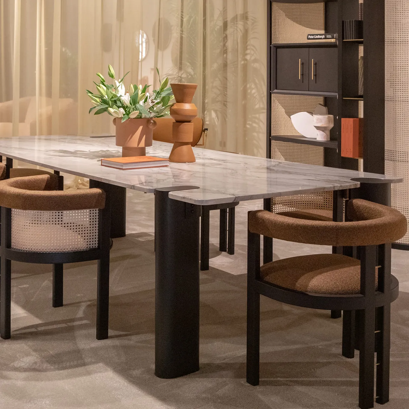 Kumiko Moka-Stained Ash Chair