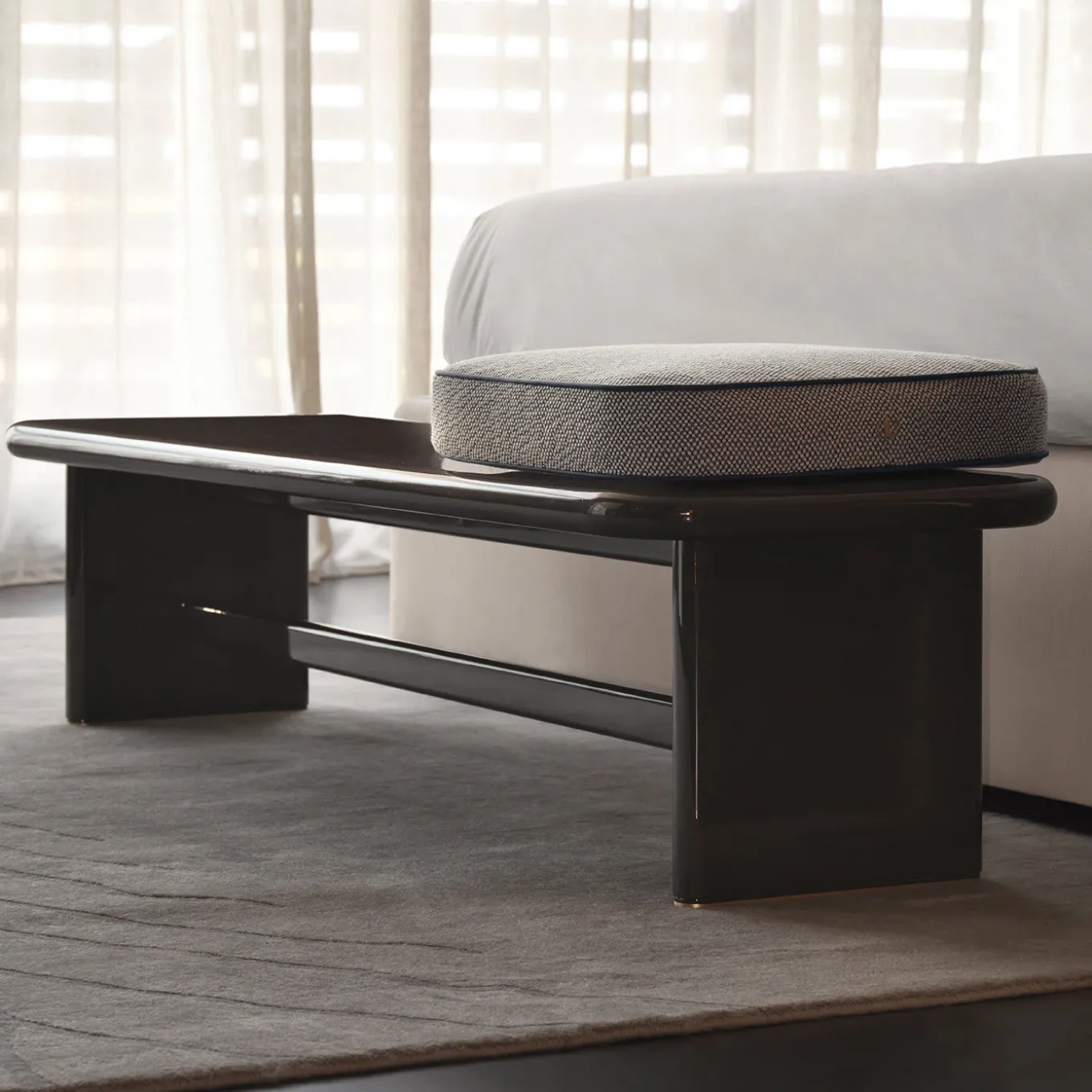 Kurger Bench with Gray Cushion by Dainellistudio