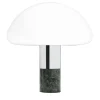 K&W Chrome and Green Marble Table Lamp