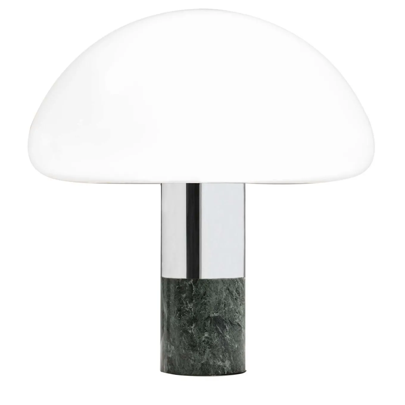 K&W Chrome and Green Marble Table Lamp