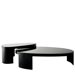 Kyoto Set of 2 Black Coffee Tables by Ludovica + Roberto Palomba