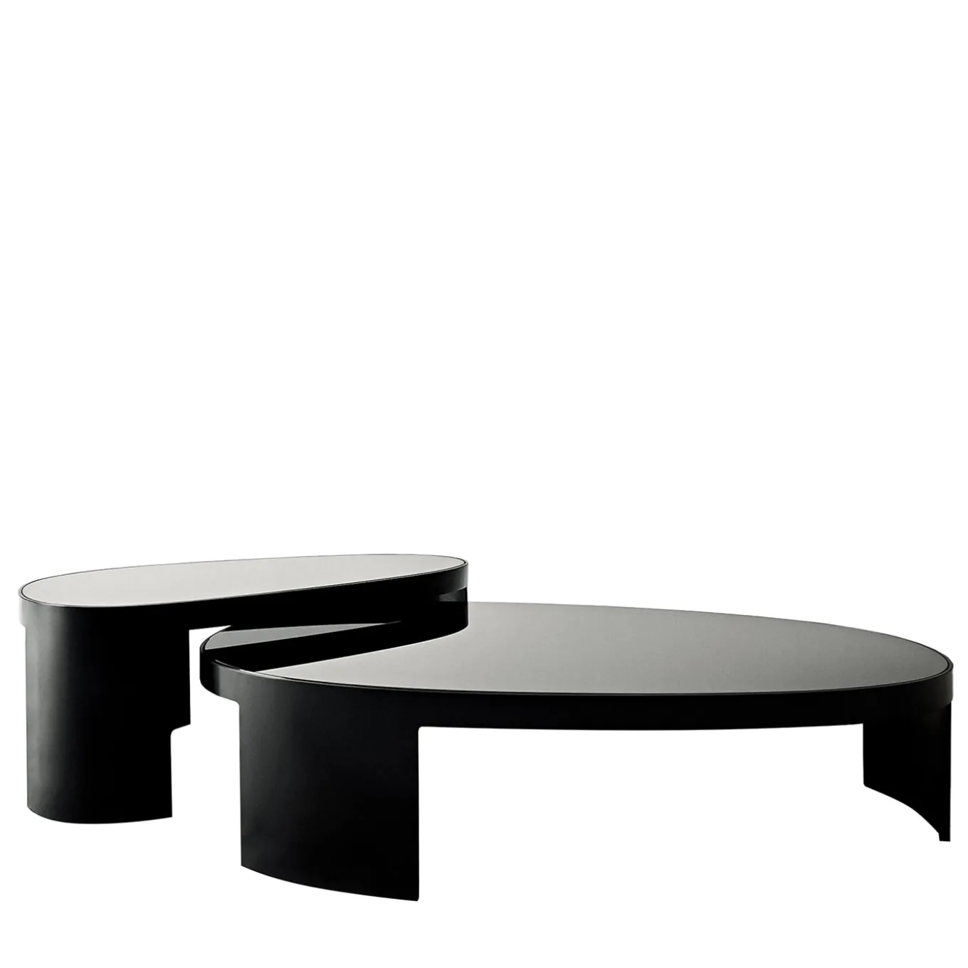 Kyoto Set of 2 Black Coffee Tables by Ludovica + Roberto Palomba