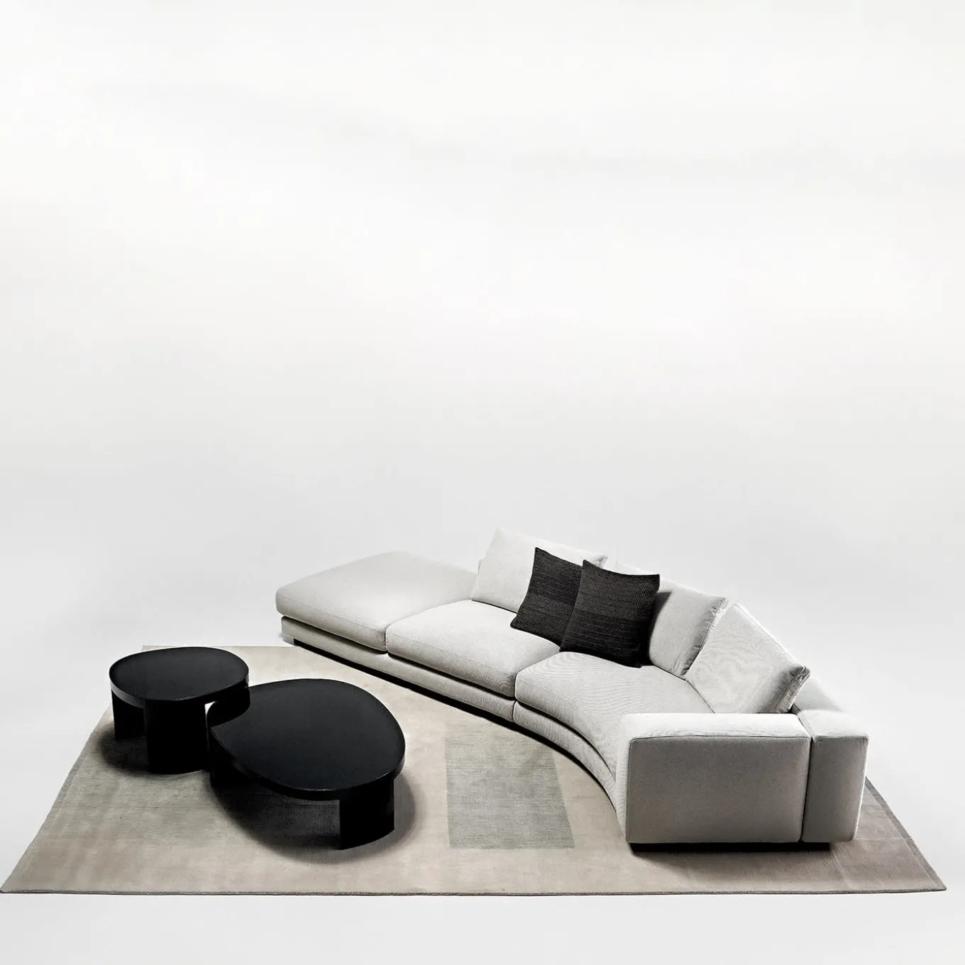 Kyoto Set of 2 Black Coffee Tables by Ludovica + Roberto Palomba