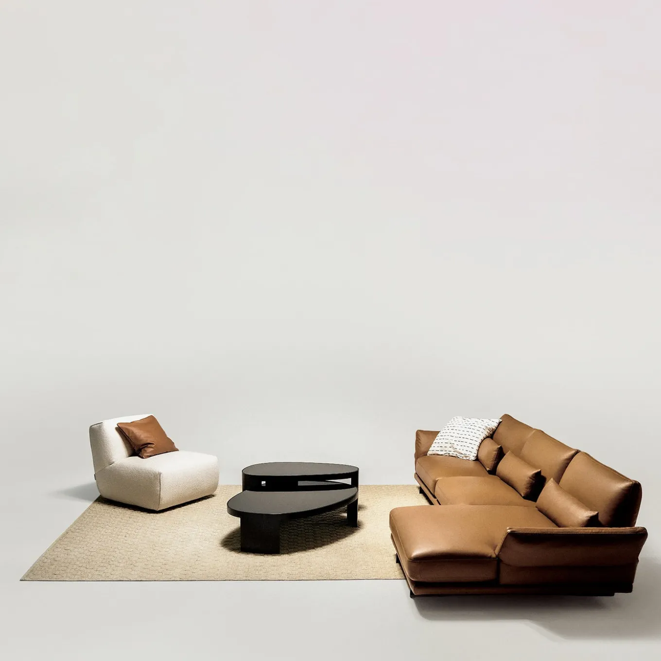 Kyoto Set of 2 Black Coffee Tables by Ludovica + Roberto Palomba