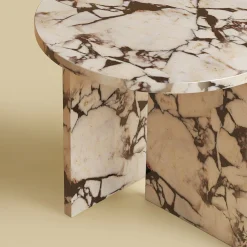 Kyushu Side Table in Calacatta Violet Marble