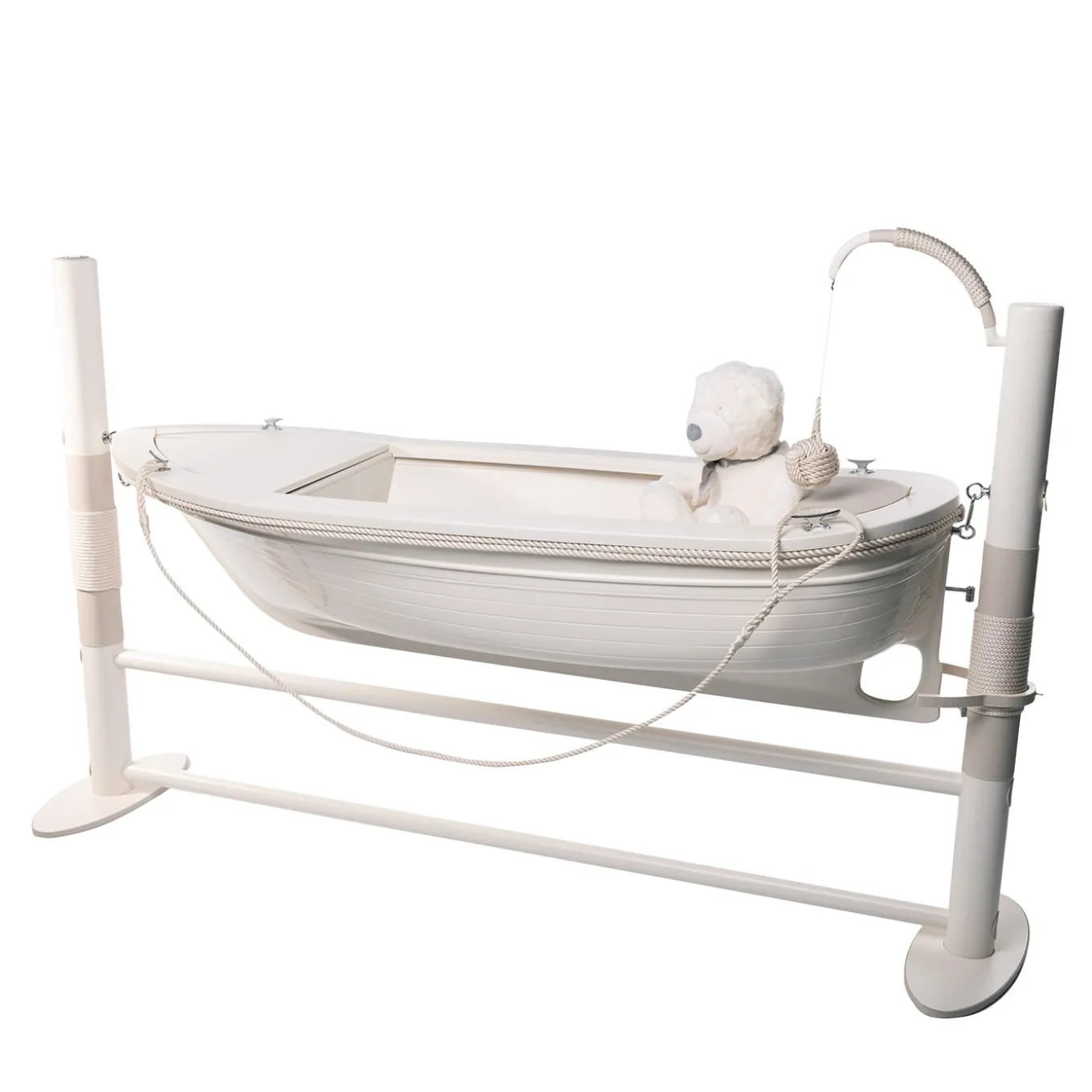 La Barchetta Boat-Shaped White Cradle/Writing Desk